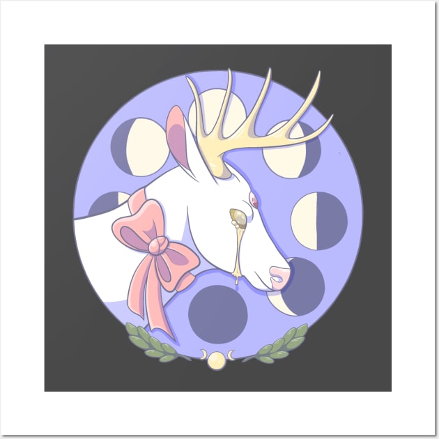 Moon Stag Wall Art by HeckHound